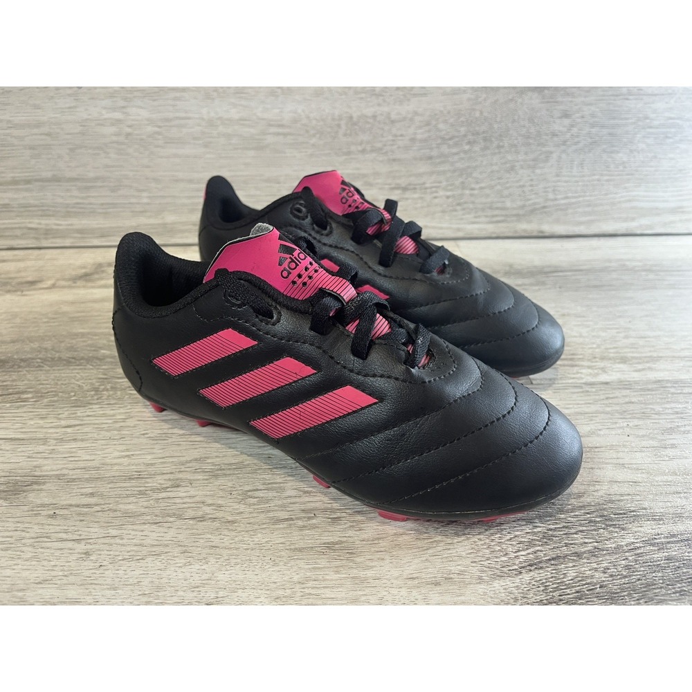 Adidas Girls Goletto VIII FG GX6907 Black and Pink Soccer Cleats Shoes Size 1‎